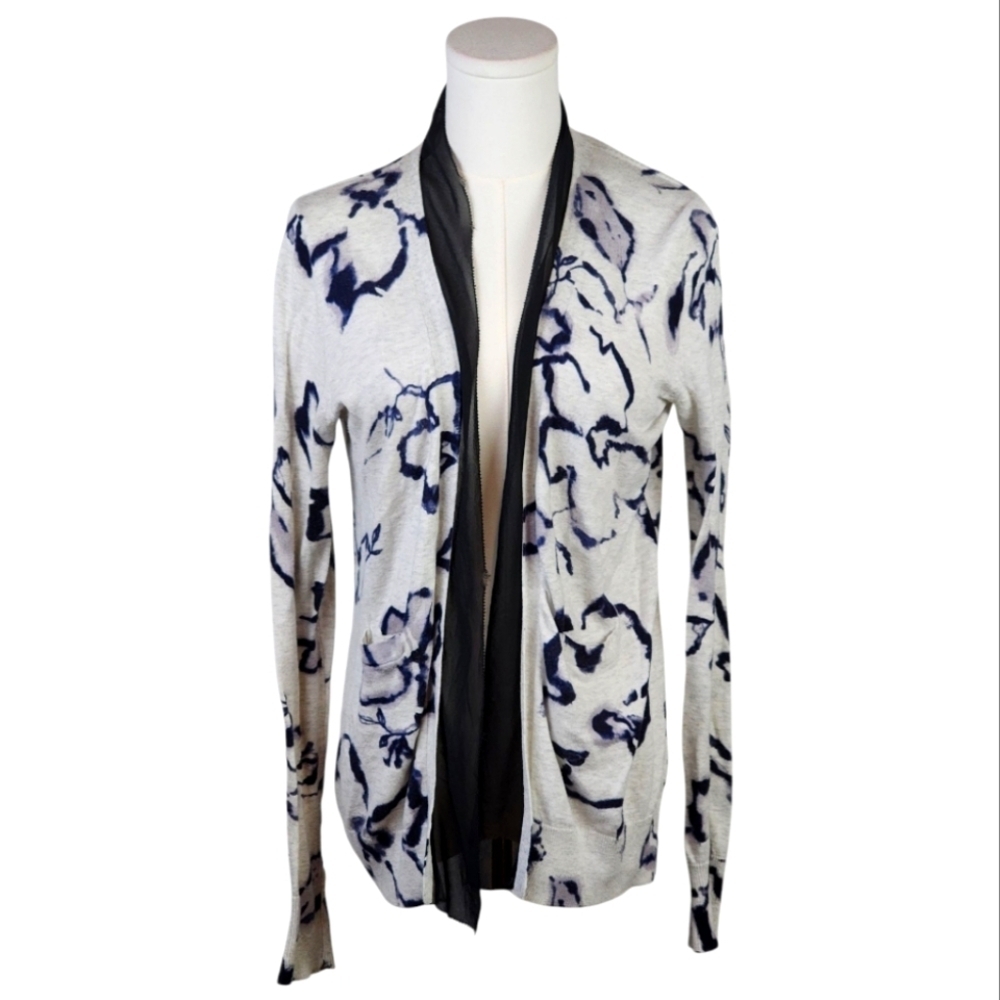 Simply Vera Vera Wang PM Floral Open Cardigan 100% Cotton Lightweight